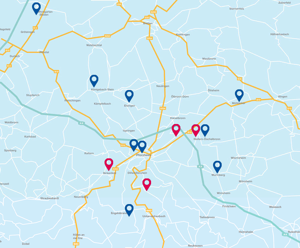 Filialen und Annahmestellen Waschbar