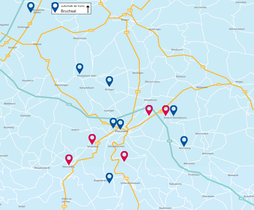 Filialen und Annahmestellen Waschbar